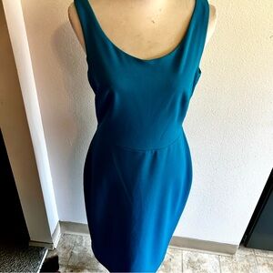 Betsey Johnson tank style dress 👗 turquoise  back zip sz 8 good condition